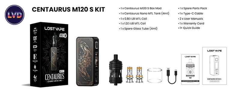 Contenu Kit Lost Vape Centaurus M120S